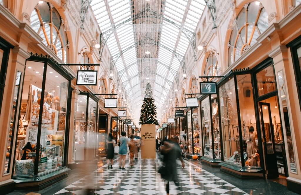 people shopping in mall