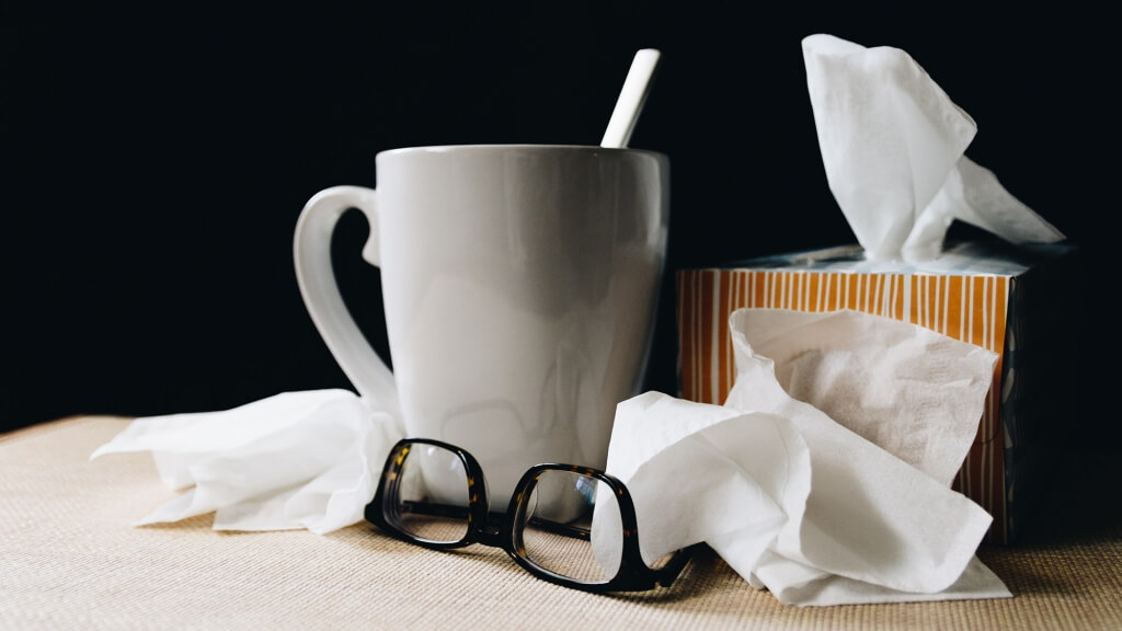 tissues and hot tea