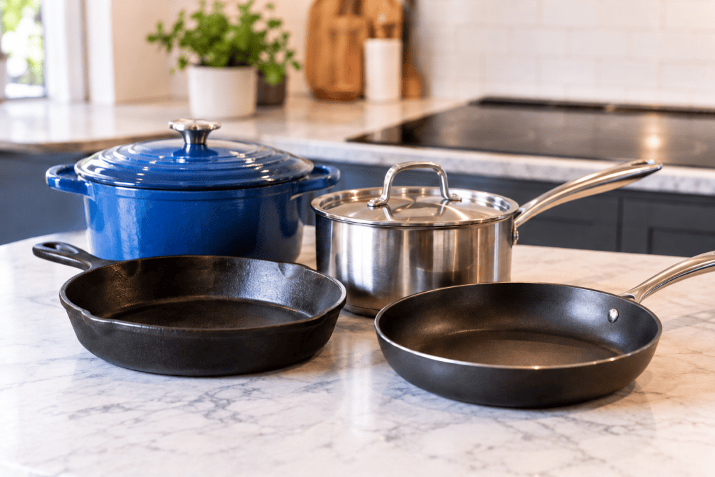 Cookware Collection on Countertop