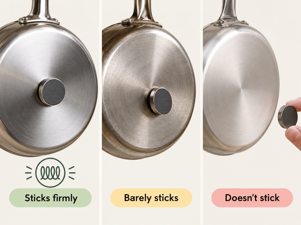 induction range magnet test on cookware
